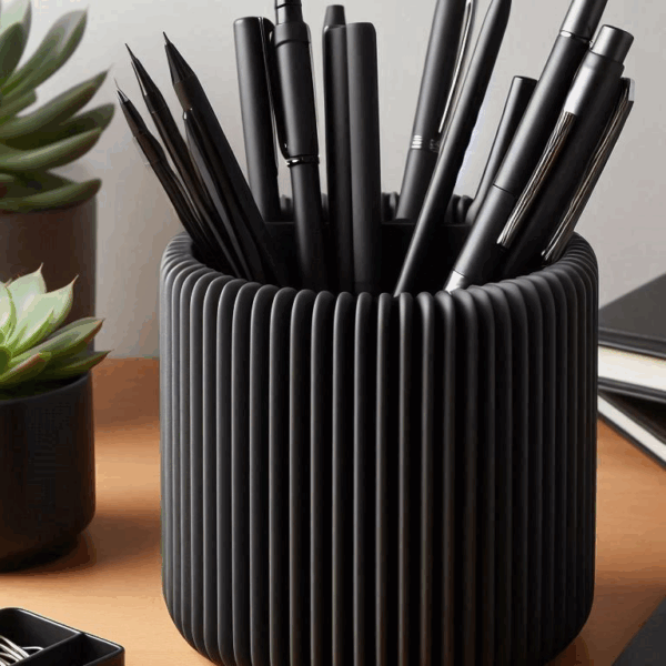 Modern Design Ribbed Pencil Holder